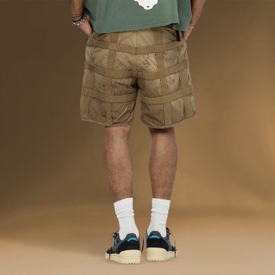 Chanjoye Vintage cargo shorts | graffiti print shorts | distressed khaki shorts
