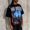 Chanjoye Custom Rhinestone Logo Print |  Vintage Heavyweight | Acid Washed Streetwear T-shirt