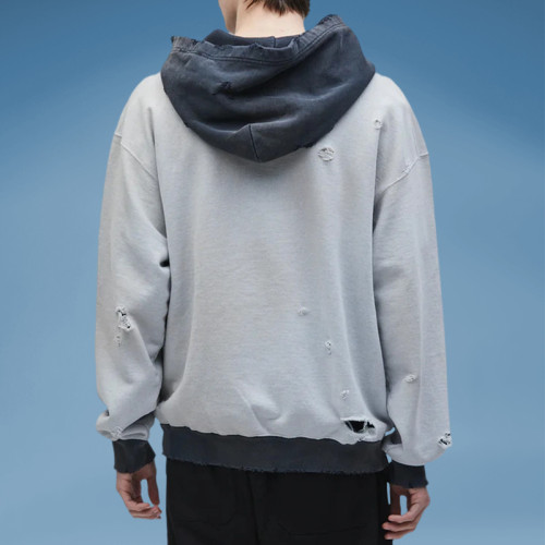 Chanjoye Digital Print logo Ripped Patch |  Vintage Heavyweight | Streetwear Men's Hoodie