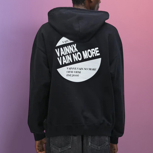 Chanjoye Cut and Sew Streetwear Custom Print Logos Heavy Weight Hoodie Cotton Solid Color Hoodie
