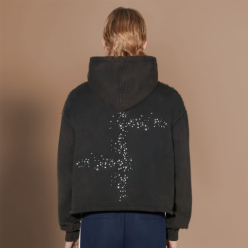 Chanjoye Cropped Hoodie Custom Logos Distressed Hoodie Cotton Acid Wash Hoodie Supplier