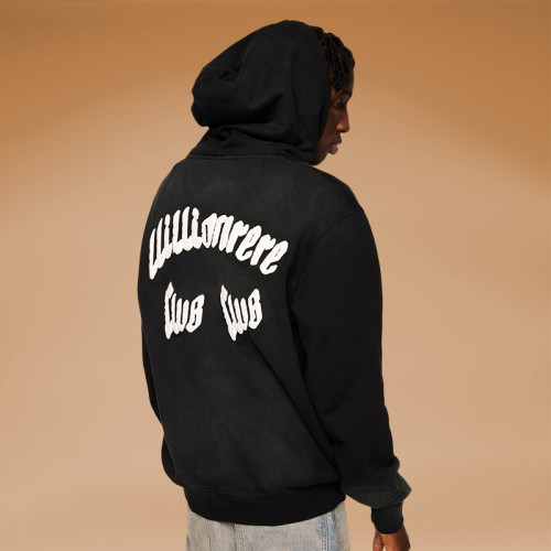 Chanjoye Cut and Sew Streetwear Custom Print Logos Thick Hoodie Cotton Vintage Color Hoodie