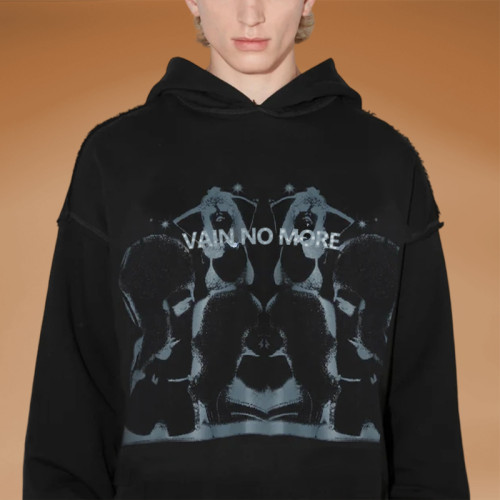 Chanjoye Thick Hoodie Custom Print logos Distressed Hoodie Cotton High Quality Hoodie Supplier