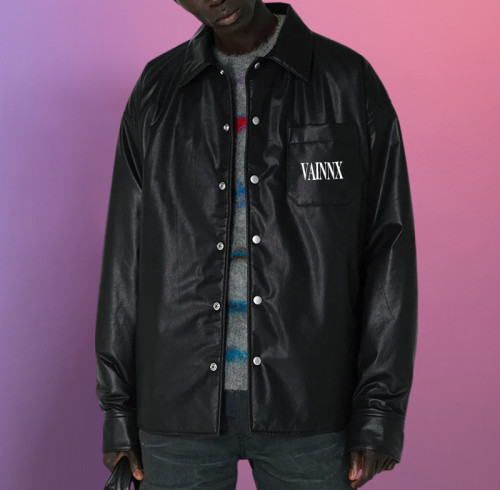Chanjoye Custom Embroidery logo | Button - up Leather jacket | Jacket For Men