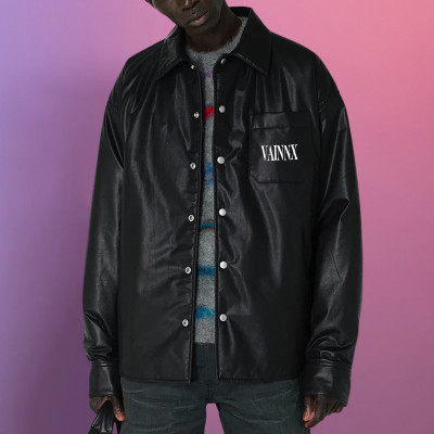 Chanjoye Custom Embroidery logo | Button - up Leather jacket | Jacket For Men