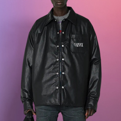 Chanjoye Custom Embroidery logo | Button - up Leather jacket | Jacket For Men