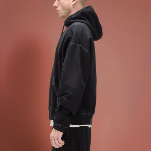 Chanjoye Cut and Sew Streetwear Custom Print Logos High Quality Hoodie Cotton Solid Color Hoodie