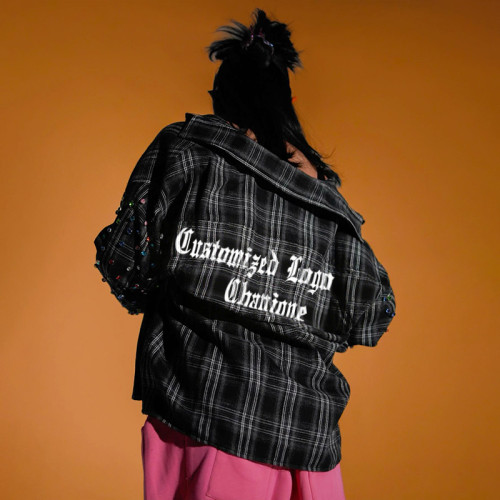 Custom High Quality Long Sleeve Shirt | Embroidered Logo | Lapel Oversize Casual Baggy Streetwear