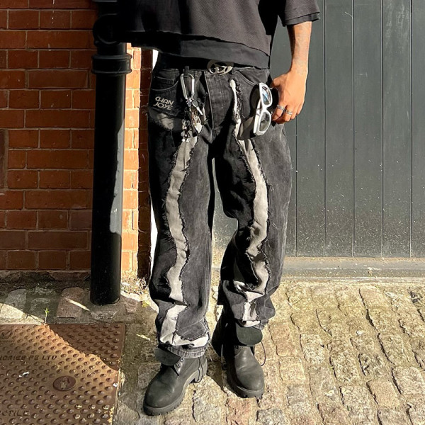 Custom High Quality Distressed Jeans | Vintage Acid Wash Sun Fade Pants | Men Jeans