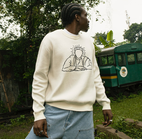 Custom Letter Embroidery Printed Logo Sweater | Oversized Baggy Breathable Pullover | Men's Sweater