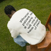Custom Letter Embroidery Printed Logo Sweater | Oversized Baggy Breathable Pullover | Men's Sweater