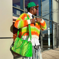 Custom Knit Button Long Sleeved Sweater | Baggy Breathable Striped | Sweater Manufacturer