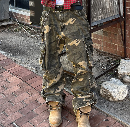 Custom Camo Print Jeans | Outdoor Hunting Sport Cargo Pants | Streetwear Pants