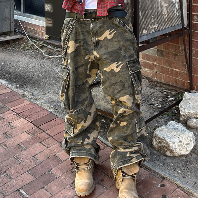 Custom Camo Print Jeans | Outdoor Hunting Sport Cargo Pants | Streetwear Pants