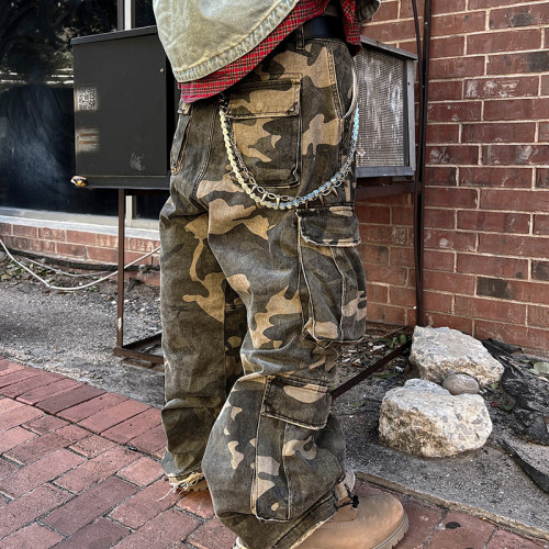 Custom Camo Print Jeans | Outdoor Hunting Sport Cargo Pants | Streetwear Pants