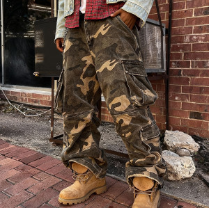 Custom Camo Print Jeans | Outdoor Hunting Sport Cargo Pants | Streetwear Pants