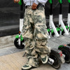Custom Screen Print Camo Pants | Multi Pocket Cargo Sweatpants | Outdoor Hunting Wide Leg Pants