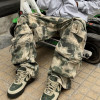 Custom Screen Print Camo Pants | Multi Pocket Cargo Sweatpants | Outdoor Hunting Wide Leg Pants