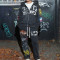 Custom Printed Graphics Tracksuits | Oversize Black Hoodie and Sweatpants Set | Cotton Tracksuit