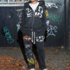 Custom Printed Graphics Tracksuits | Oversize Black Hoodie and Sweatpants Set | Cotton Tracksuit