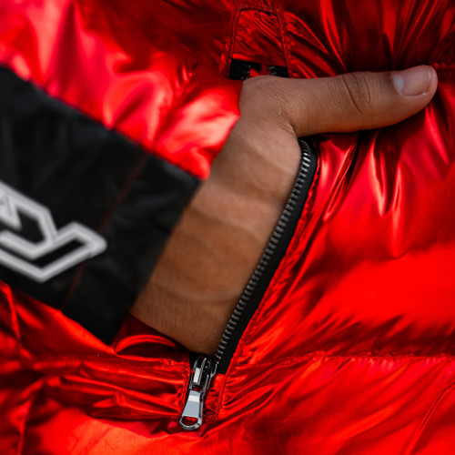 Custom Winter Polyester Down Jacket | Heated Gradient Designer Jacket | Windproof Warm Puffer jacket