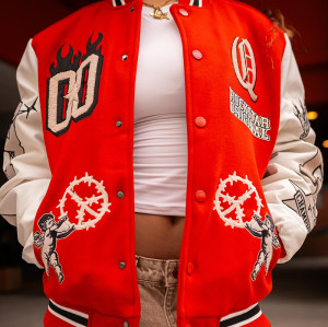 Custom Chenille Embroidered Jacket | Letterman Varsity Unisex's Jacket | Casual Leather Sleeve Jacket