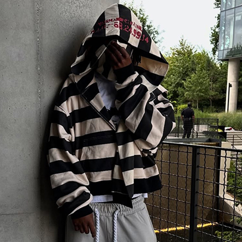Striped Patchwork Hoodie