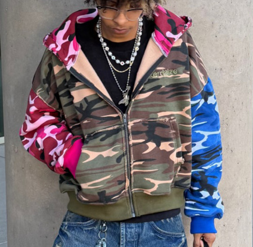 Custom Camo Print Hoodie | Acid Wash Vintage 100% Cotton Hoodie | Oversized Hoodie Manufacturer