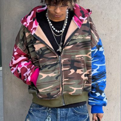 Custom Camo Print Hoodie | Acid Wash Vintage 100% Cotton Hoodie | Oversized Hoodie Manufacturer