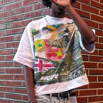 Custom Print Graphic Logo T-shirt | Oversize Boxy Short Sleeve T-shirt | Men's Vintage T-shirt