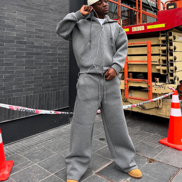 Custom 100% Cotton Tracksuit | Oversize Embroidery Logo Tracksuit | Streetwear Tracksuit Manufacturer