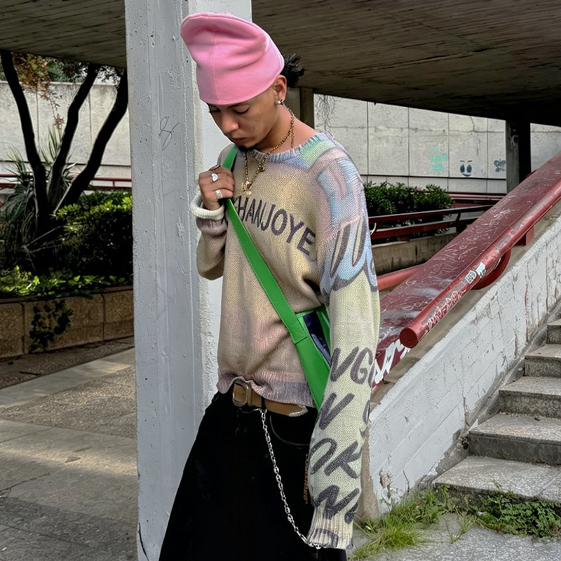 Graffiti Print Sweater
