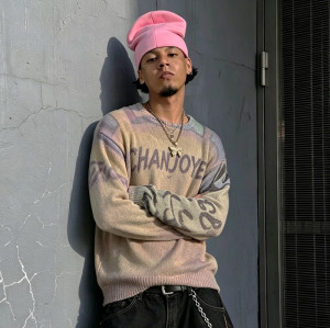 Custom Logo Knitted Sweater | Graffiti Print Oversized Sweater | High Quality Sweater Manufacture