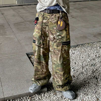 Custom Camo Print Jeans | Wide leg Casual Cargo Men Pants | Streetwear Designer Pants