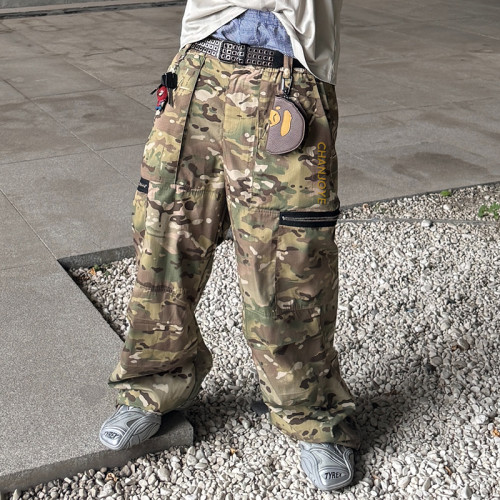 Custom Camo Print Jeans | Wide leg Casual Cargo Men Pants | Streetwear Designer Pants