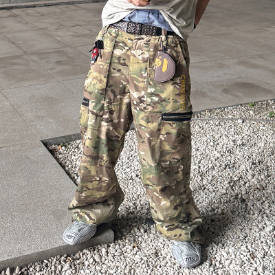 Custom Camo Print Jeans | Wide leg Casual Cargo Men Pants | Streetwear Designer Pants