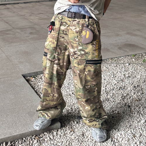 Custom Camo Print Jeans | Wide leg Casual Cargo Men Pants | Streetwear Designer Pants