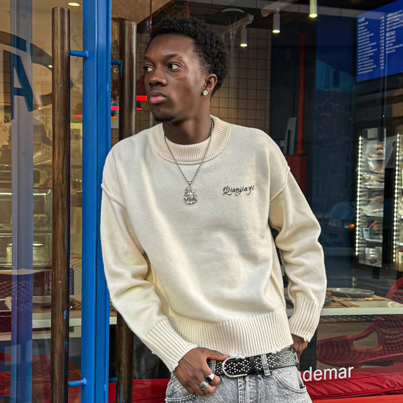 Solid Color Men Sweater