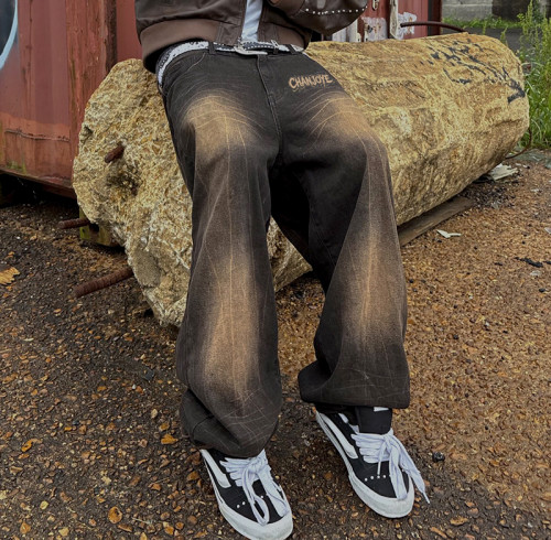 Chanjoye Straight Leg Washed Jeans | Casual Loose Denim Jeans | High Quality Streetwear Jeans