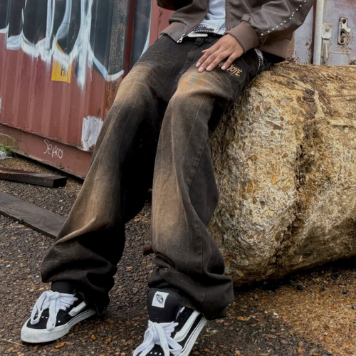 Chanjoye Straight Leg Washed Jeans | Casual Loose Denim Jeans | High Quality Streetwear Jeans