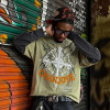 Custom Print Graphic Logo T-shirt | Oversize Boxy Streetwear T-shirt | Men's Vintage Cotton T-shirt