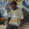 Custom Print Graphic Logo T-shirt | Oversize Boxy Streetwear T-shirt | Men's Vintage Cotton T-shirt