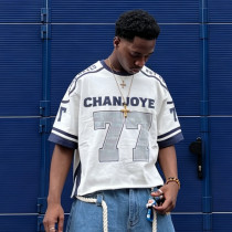 Custom DTG Print  Logo T-shirt | Oversized Football Jersey T-shirt | Men's Streetwear T-shirt