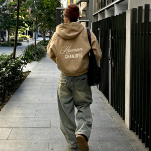 Chanjoye Custom Men's Zipper Hoodie | Sun faded Sweatshirt | Vintage Thick Streetwear Hoodie