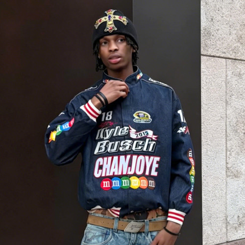 Custom Digital Print Sports Jacket | Nylon Polyester Motorcycle Jackets | Men's Streetwear Jacket