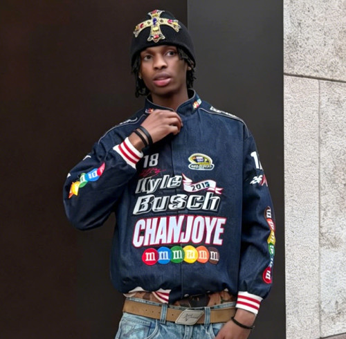 Custom Digital Print Sports Jacket | Nylon Polyester Motorcycle Jackets | Men's Streetwear Jacket