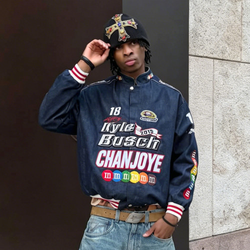 Custom Digital Print Sports Jacket | Nylon Polyester Motorcycle Jackets | Men's Streetwear Jacket