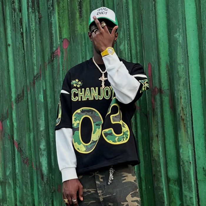 Chanjoye Custom Camo DTG Print T Shirt | Soccer Jersey Oversized Tee | Heavyweight T-Shirt