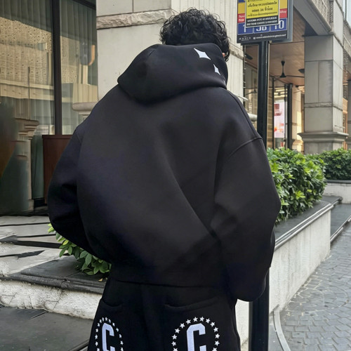 Custom Men's Cotton Tracksuit | Oversize Hoodie Baggy Pants Set | Printed Sports Casual Tracksuit