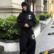 Custom Men's Cotton Tracksuit  | Oversize Hoodie Baggy Pants Set | Printed Sports Casual Tracksuit